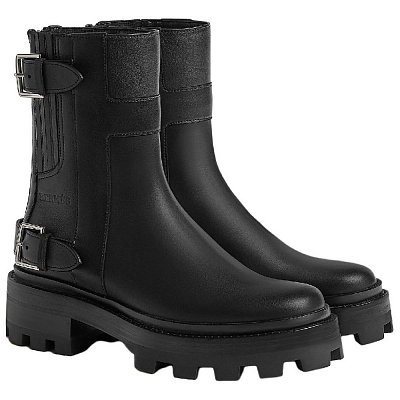 HERMES Jaimy Ankle Boots 5cm Women's Black