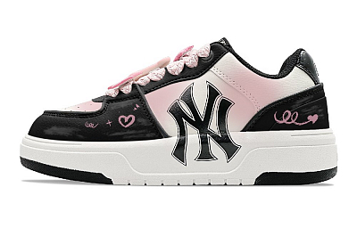 MLB Chunky Liner Skateboard Shoes Unisex Low-Top Black Pink