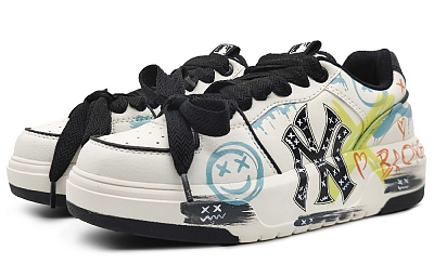 MLB Chunky Liner Wear-Resistant Height Increasing Low-Top Skateboard Shoes Unisex Blue Green White