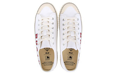 MLB Playball New Chunky La Dodgers Slip Resistant, Abrasion Resistant, Lightweight Low Top Canvas Shoes Unisex White