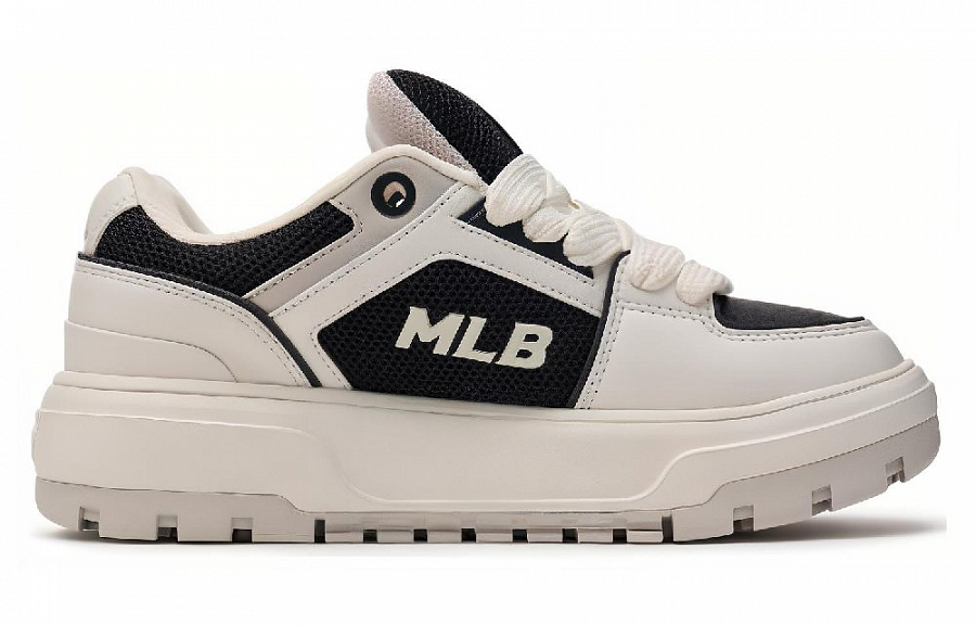 MLB Chunky Liner Cushioned Slip-Resistant Low-Top Casual Shoes Unisex White Black