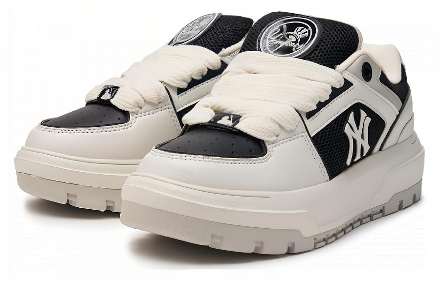 MLB Chunky Liner Cushioned Slip-Resistant Low-Top Casual Shoes Unisex White Black