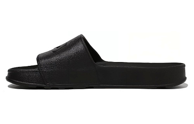 FILA Slick Slide Rubber Sole Slide Slippers Unisex Black Korean Style