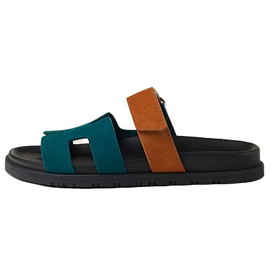 HERMES Chypre Slide Slippers Women's Blue