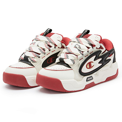 Champion Low Top Skateboard Shoes Unisex Red White Black