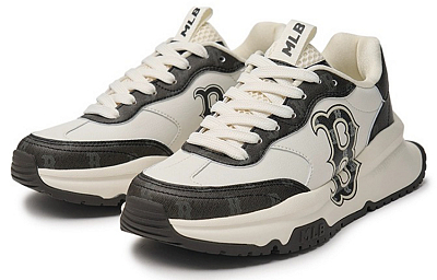 MLB Chunky Runner Anti-Slip Wear-Resistant Low-Top Casual Running Shoes Unisex Black White