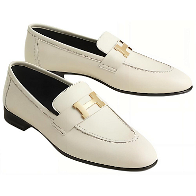 HERMES PARIS Loafers Women's White