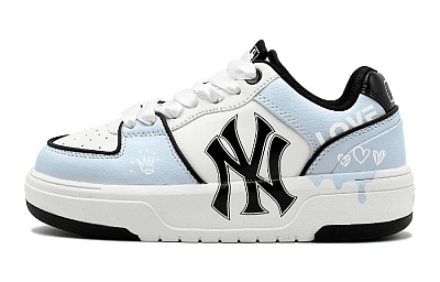 MLB Chunky Liner Summer Travel Romantic Blue Pink Mismatched Sweetheart Low-Top Skateboard Shoes Unisex Pink Blue
