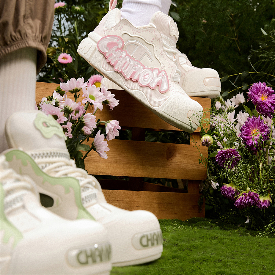 Champion Puffy Jelly Shoes Low Top Skateboard Shoes Unisex Washed Pink/Milk White купить в интернет-магазине Yoocart с быстрой доставкой по России.