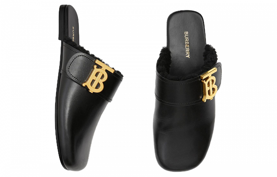 Burberry Slip Resistant Closed Toe Slippers Women's Black