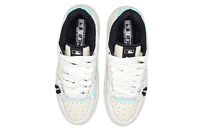 MLB Chunky Liner Low-Top Skateboard Shoes Unisex White Cyan
