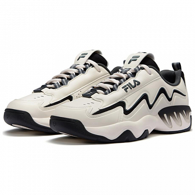 FILA FUSION Low Top Vintage Basketball Shoes Men's White Black