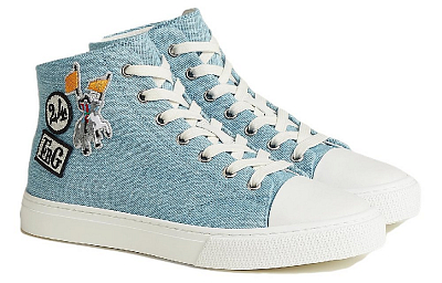 HERMES Illico High Top Skateboard Shoes Women's Light Blue