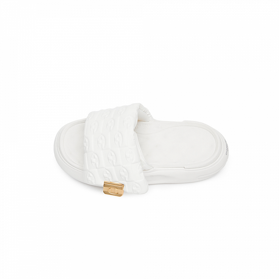 Champion Campus EVA Leather Patchwork Quiet Slide Slippers Women's White купить в интернет-магазине Yoocart с быстрой доставкой по России.