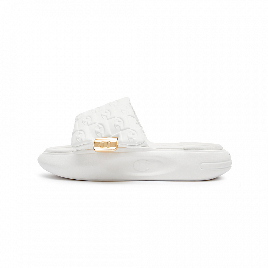 Champion Campus EVA Leather Patchwork Quiet Slide Slippers Women's White купить в интернет-магазине Yoocart с быстрой доставкой по России.