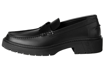 HERMES Gentle Loafers Men's Black