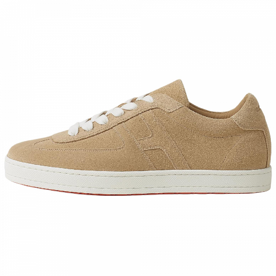 HERMES Boomerang Low Top Skateboard Shoes 2.6cm Men's Beige