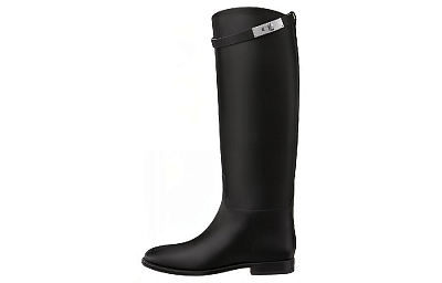 HERMES Knee-high Boots Women's Black