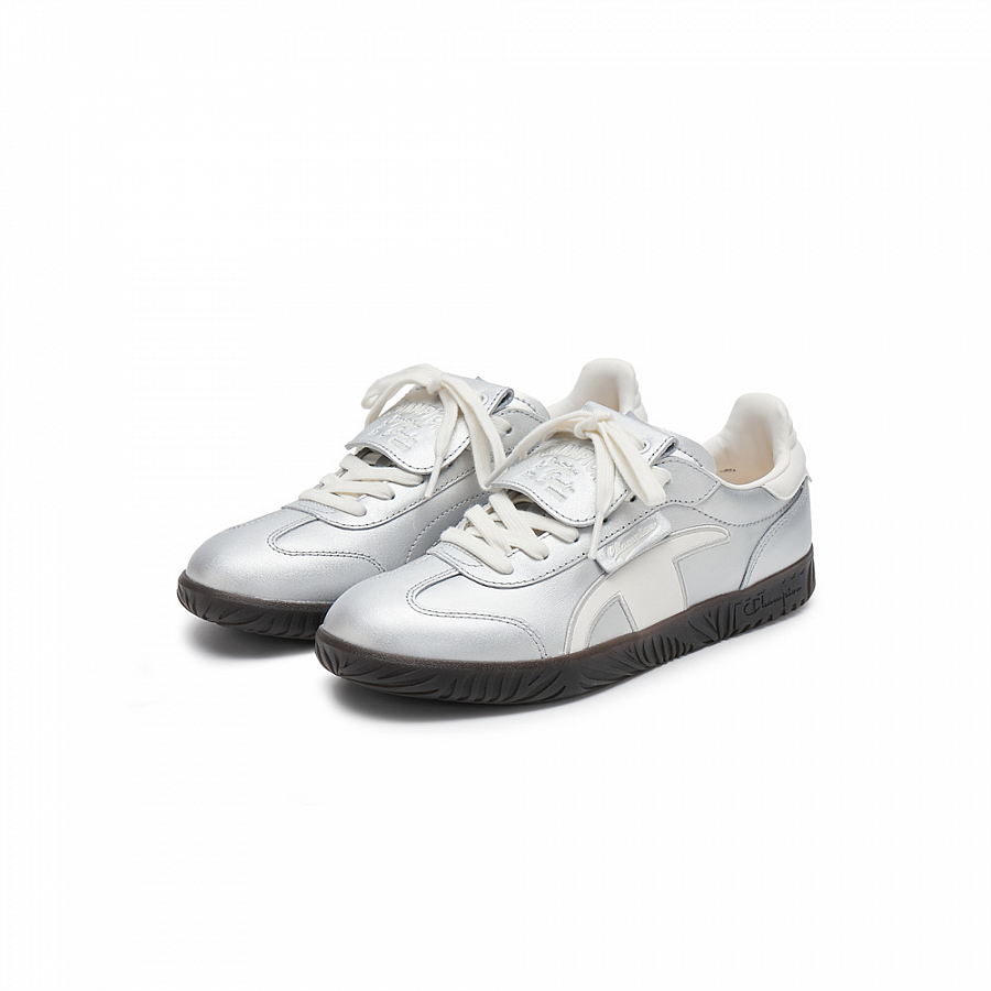Champion Champ T Trainer T Head Army Trainers Low Top Skateboard Shoes Women's Silver