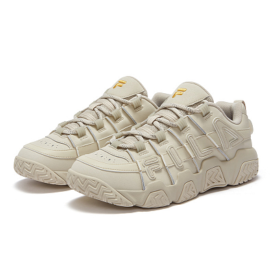 FILA FUSION BARRICADE Puffy Shoes Wear-Resistant Low-Top Vintage Basketball Shoes Men's Yellow