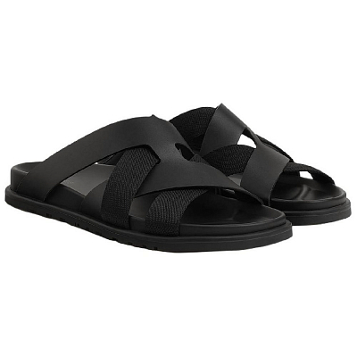 HERMES Slide Slippers Men's Black