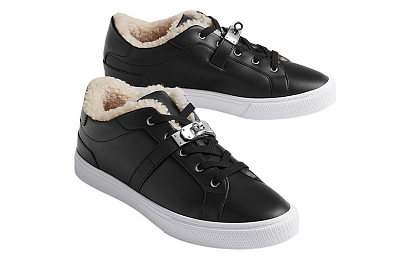 HERMES Low Top Stylish Skateboarding Shoes Men's Black