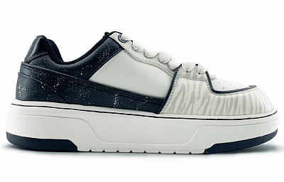 MLB Chunky Liner Abrasion Resistant Height Increasing Low Top Skateboard Shoes Unisex Gray Black