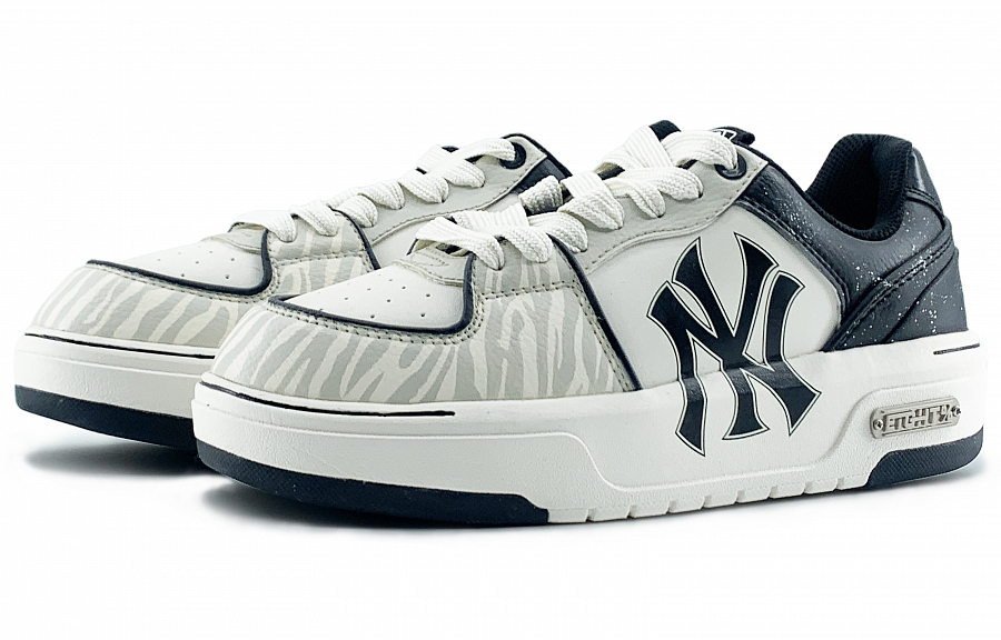 MLB Chunky Liner Abrasion Resistant Height Increasing Low Top Skateboard Shoes Unisex Gray Black