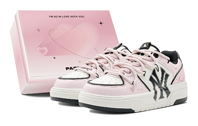 MLB Chunky Liner Rich Casual Sweetheart Love Talk Deconstruction Design Low-Top Skateboard Shoes Unisex Pink