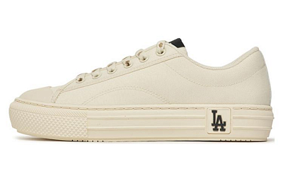 MLB Playball Anti-Slip Wear-Resistant Low-Top Canvas Shoes Unisex White