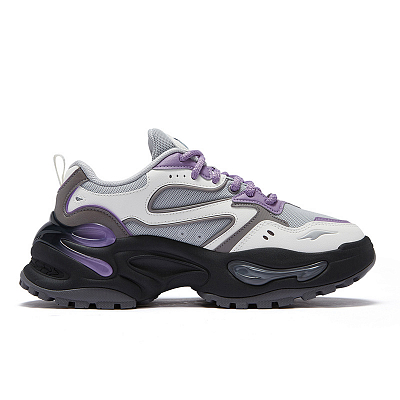 FILA FUSION EVA Gummies Abrasion Resistant Height Increasing Low Top Casual Shoes Women's Gray Purple