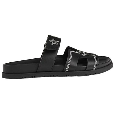 HERMES Chypre Slide Slippers Women's Black