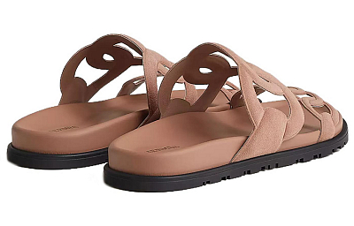 HERMES Extra Rubber Sole Slip Resistant Slide Slippers Women's Pink
