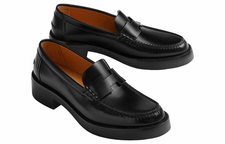 HERMES Hour Loafer Noir Calfskin Leather купить в интернет-магазине Yoocart с быстрой доставкой по России.