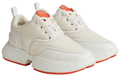 HERMES Giga Slip-Resistant Low-Top Sports Casual Shoes Women's White