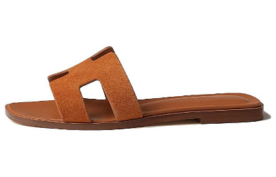 HERMES Oran Slide Slippers Women's Brown