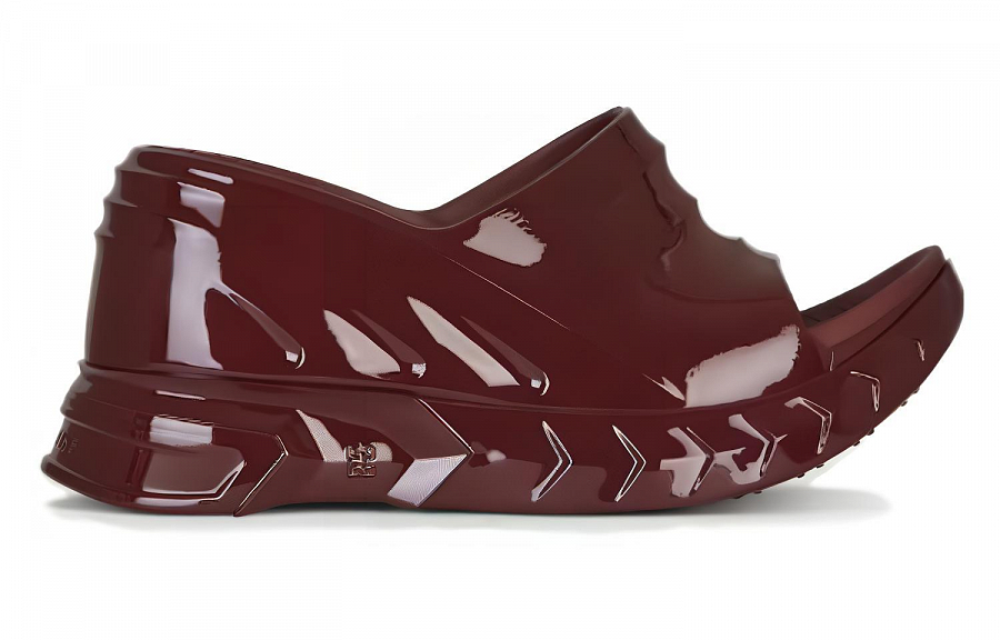 Givenchy Marshmallow Rubber Sole Slide Slippers 11cm Women's Dark Red