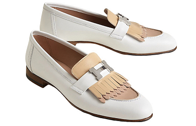 HERMES Royal Loafers Women's White
