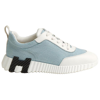 HERMES Bouncing Low Top Casual Shoes Women's Blue