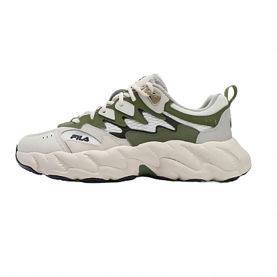 FILA Fern2 Fern Sneakers 2 Slip Resistant Low Top Chunky Sneakers Men's White Cotton Candy Cypress Green