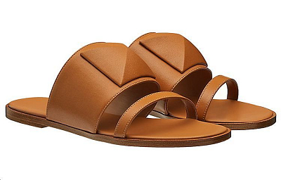 HERMES Caia Abrasion-Resistant Slide Slippers Women's Gilded Color