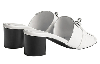 HERMES Slide Slippers 5cm Women's White