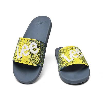 Lee Rubber Sole Graffiti Slip Resistant Slide Slippers Men's Black