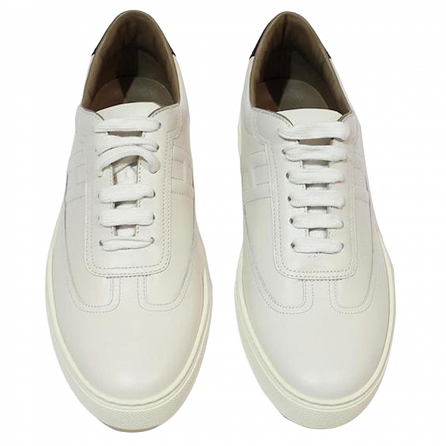 HERMES Low Top Skateboard Shoes Men's Cream White