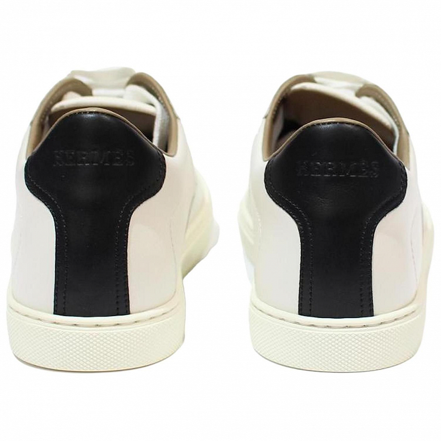 HERMES Low Top Skateboard Shoes Men's Cream White