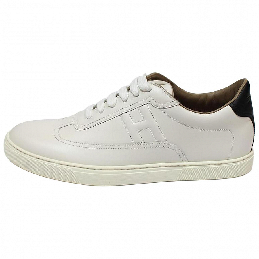 HERMES Low Top Skateboard Shoes Men's Cream White