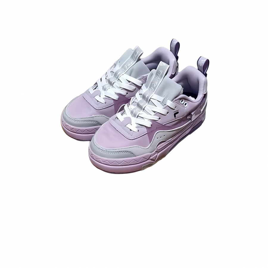 FILA FUSION BANK Anti-Slip Wear-Resistant Low-Top Skateboard Shoes Women's Purple Gray