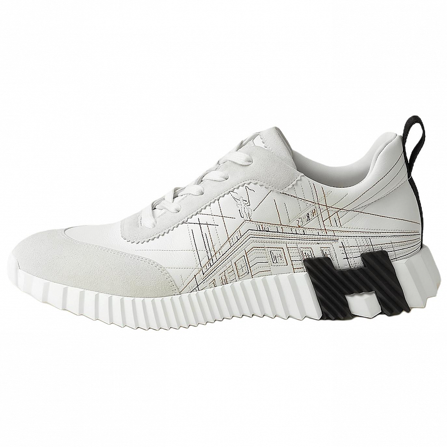 HERMES Bouncing Low-Top Casual Shoes Men White