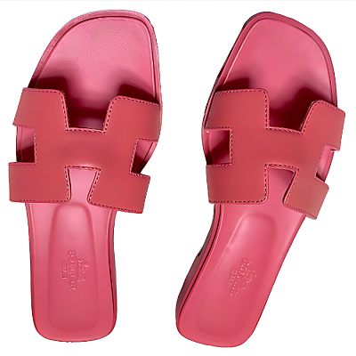 HERMES Oran Slide Slippers Women's Pink