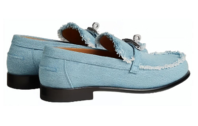 HERMES Destin Loafers Women's Blue